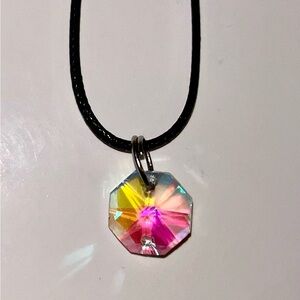 Elegant Multicolor Crystal Pendant Necklace